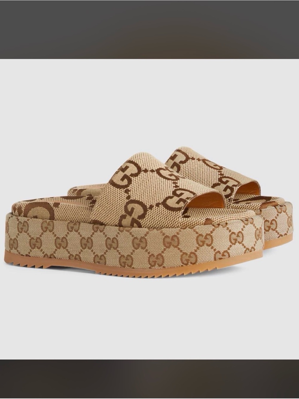 Gucci Women’s Brown Logo Slide Sandals
